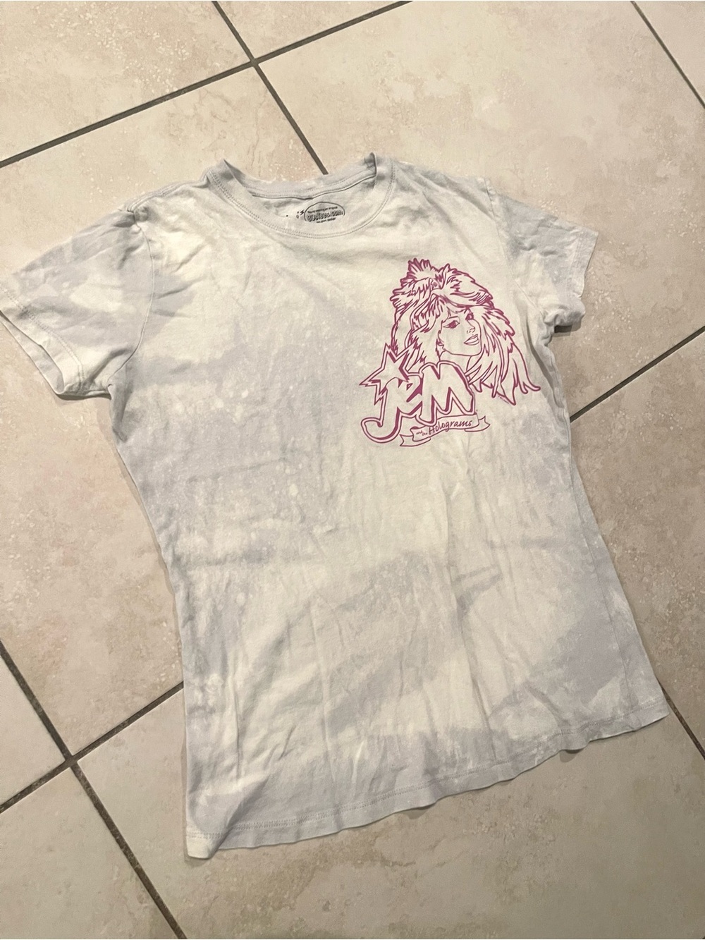 Graphic Tee with Pink Illustration